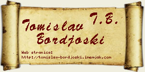 Tomislav Borđoški vizit kartica